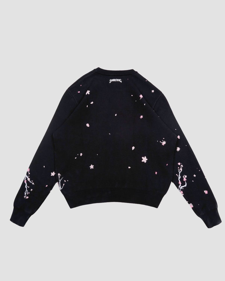 Sakura Black Knit Sweater