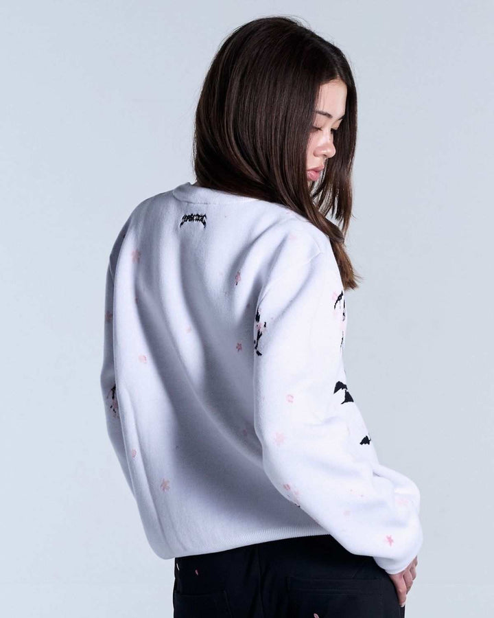 Sakura White Knit Sweater