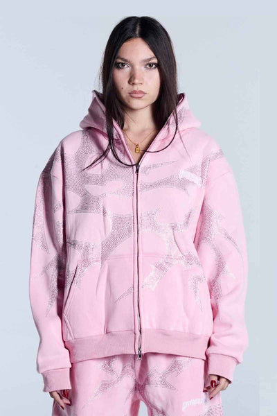 THORNS ZIP HOODIE PINK