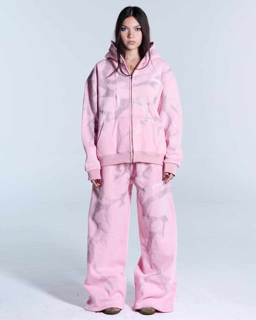 THORNS ZIP HOODIE PINK